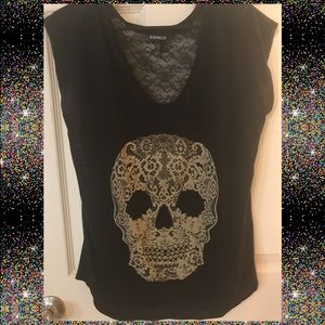 Beautiful all black lace back EXPEESS shirt